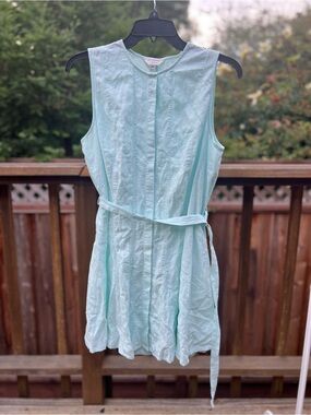 BANANA REPUBLIC LINEN-BLEND GODET MINI DRESS with Self-Tie Belt